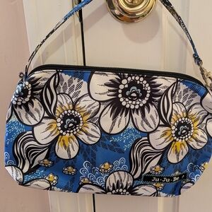 Ju-Ju-Be Blue White Yellow Floral Wristlet Ooak Prototype Be Quick Foodle